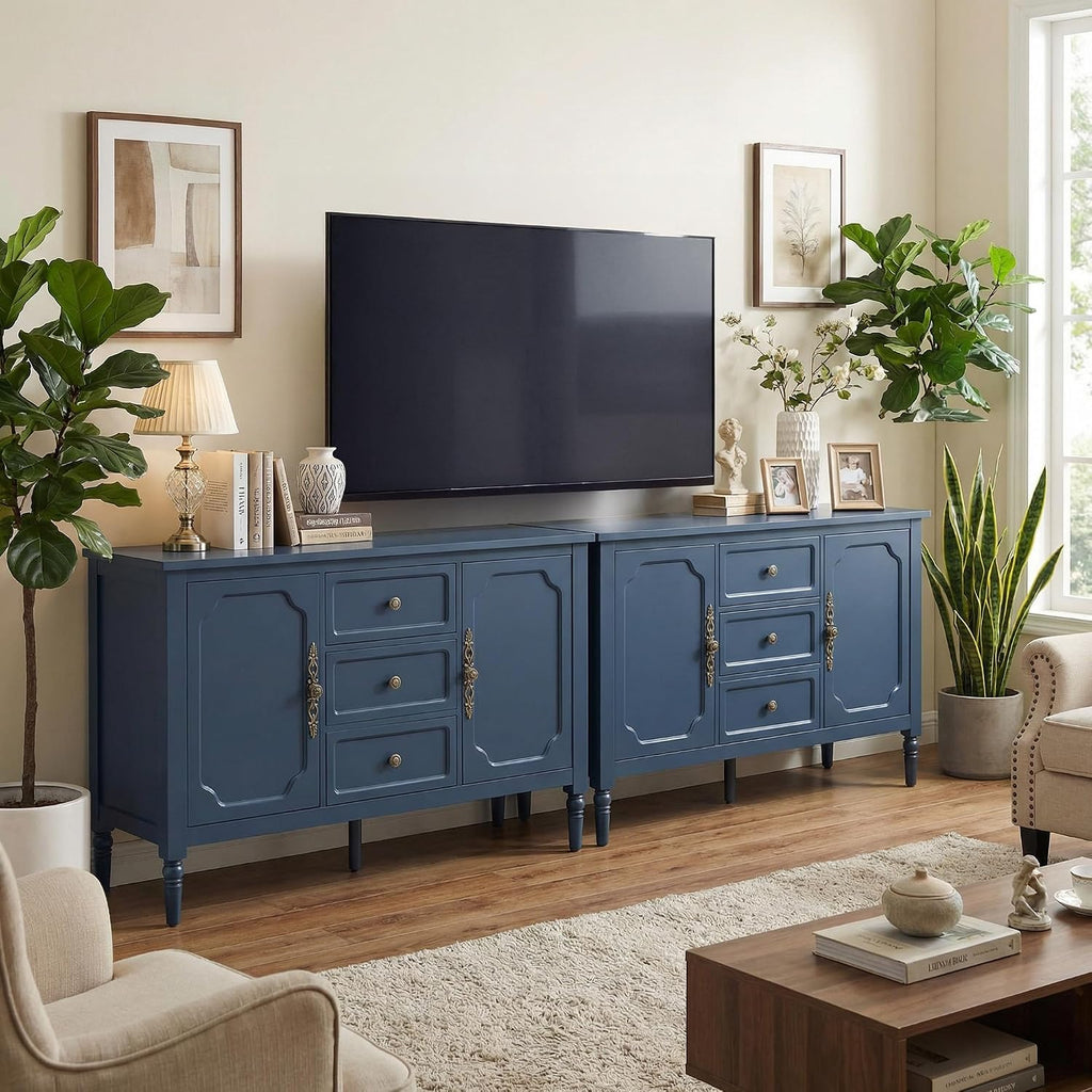 RoyalCraft Sideboard Buffet Cabinet with Storage, Kitchen Cabinet, Blue