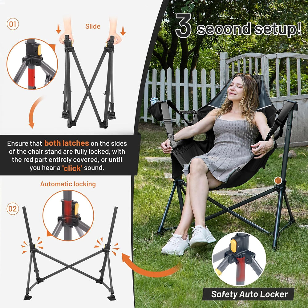TIMBER RIDGE Hammock Camping Chair, Oversized Swinging Chair, 400lbs Load