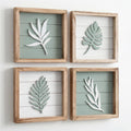 Tide and Tales 3d Sage Green Framed Wall Art, Set of 4, Bathroom Decor