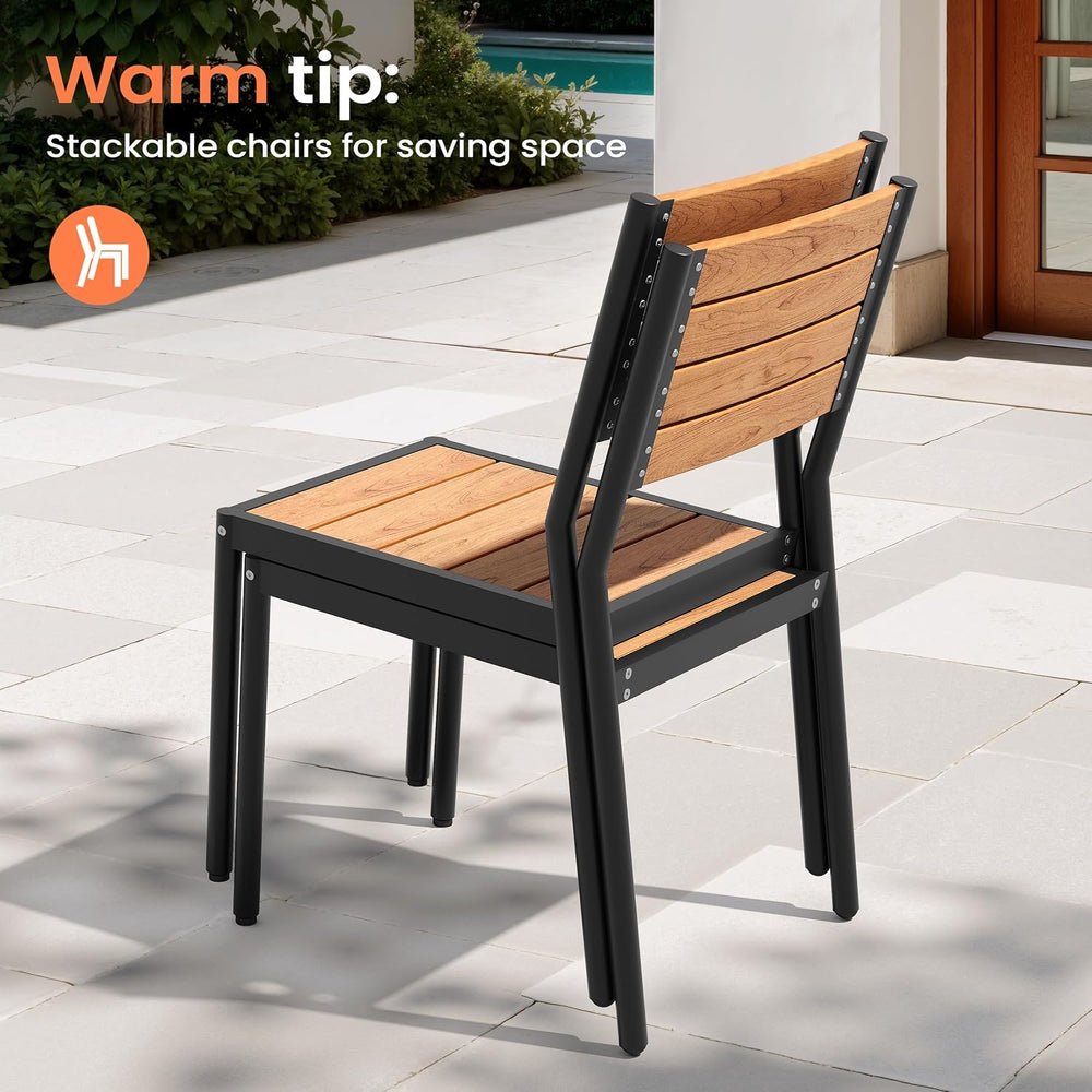 Pellebant Stackable Outdoor Patio Dining Chairs Set of 4