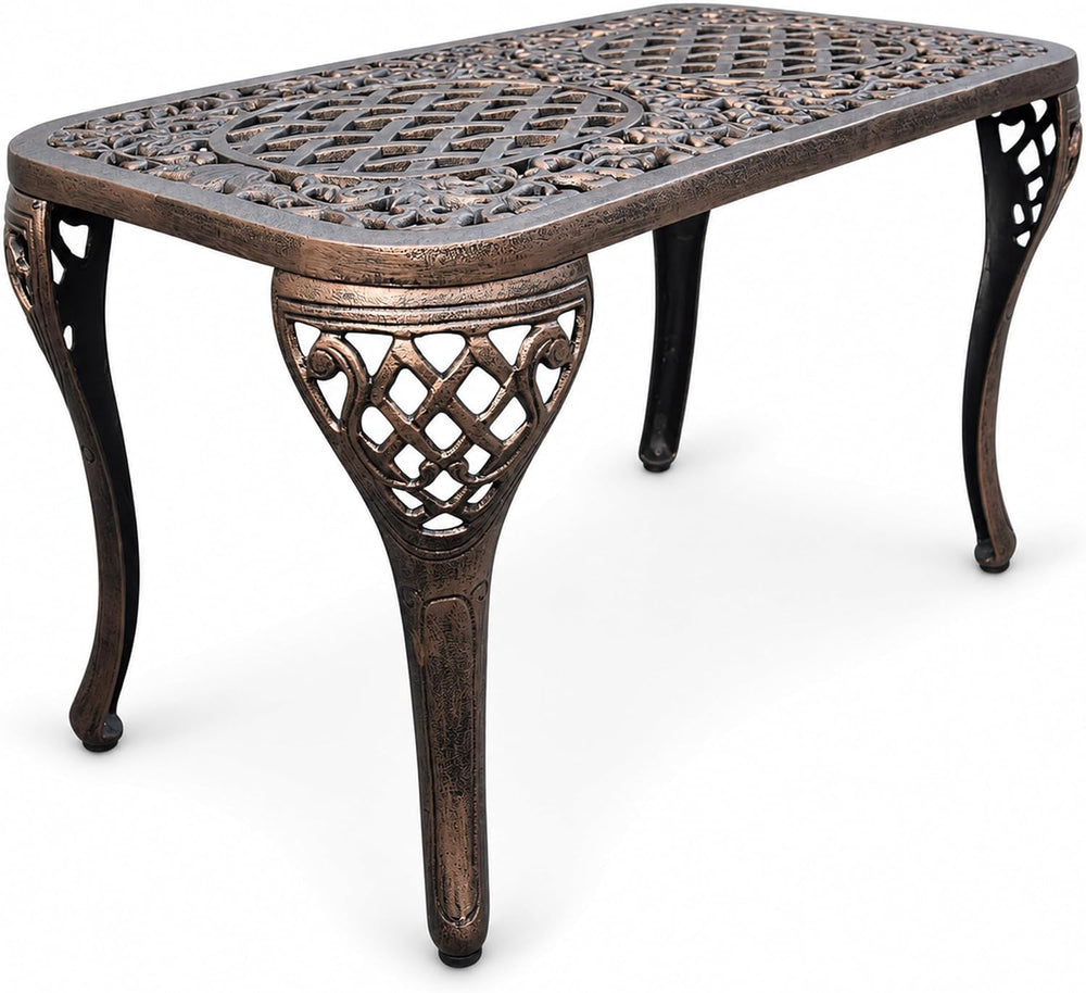 Oakland Living Mississippi Cast Aluminum Cocktail Table, 35-Inch by 18-Inch, ...
