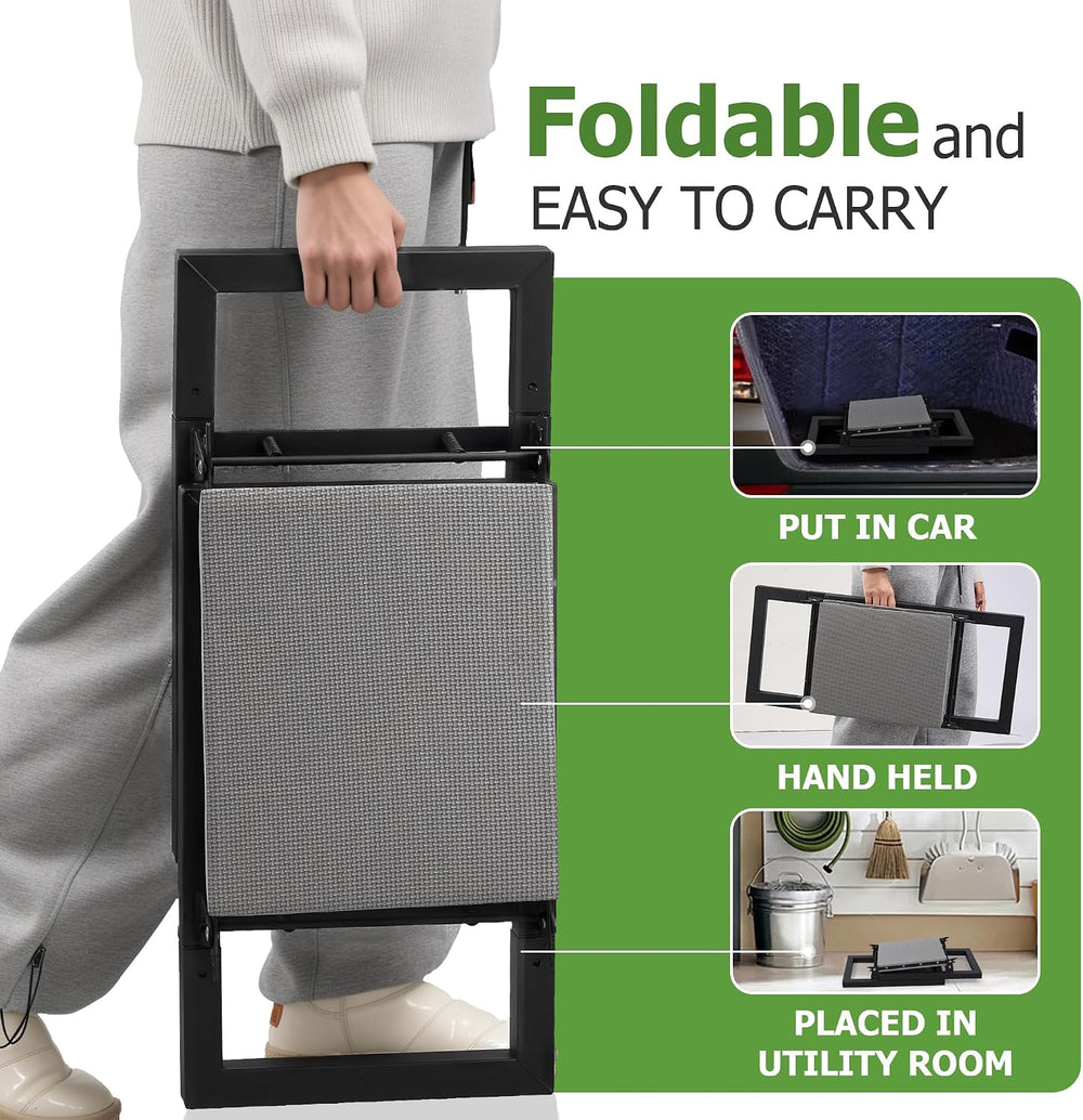 LLARGUEST Garden Kneeler and Seat,Heavy Duty Foldable Kneeling Chair with Han...