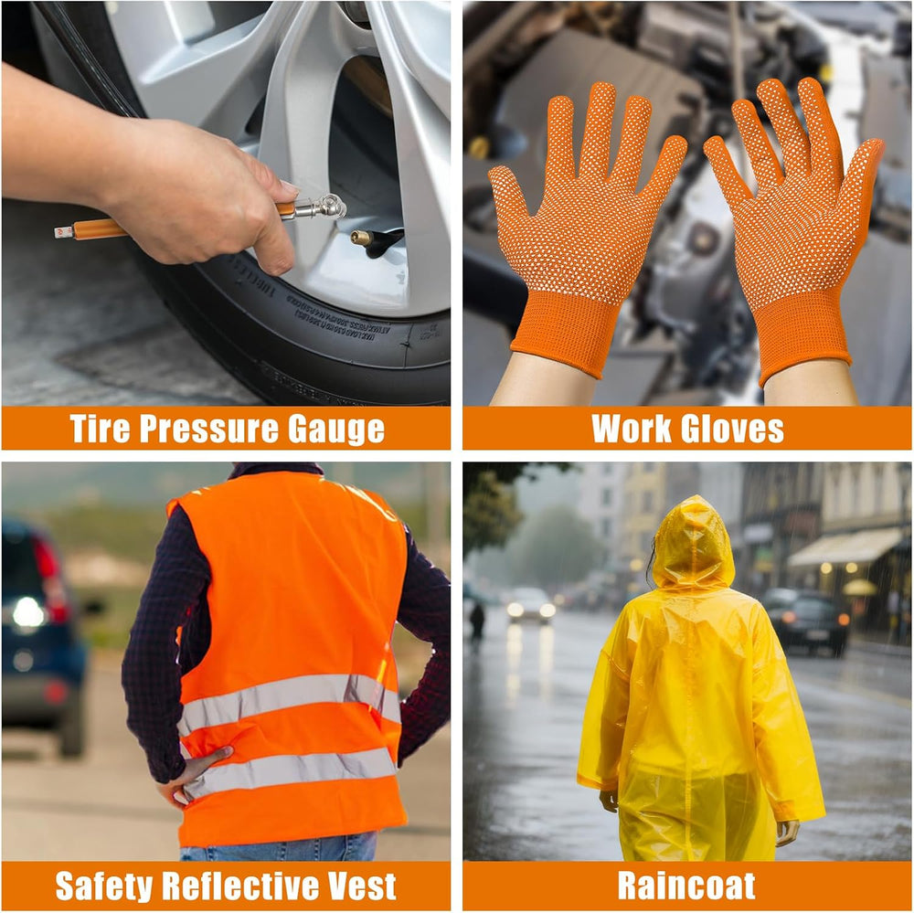 Car Roadside Emergency Kit, Car Safety Kit Portable Car Kits for Emergency wi...