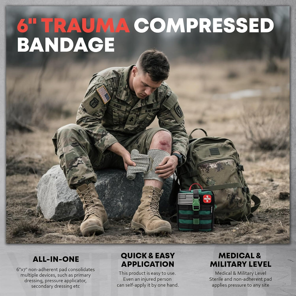 Survival First Aid Kit - IFAK Trauma Kit with Trauma Bandage, Splint, Tourniq...