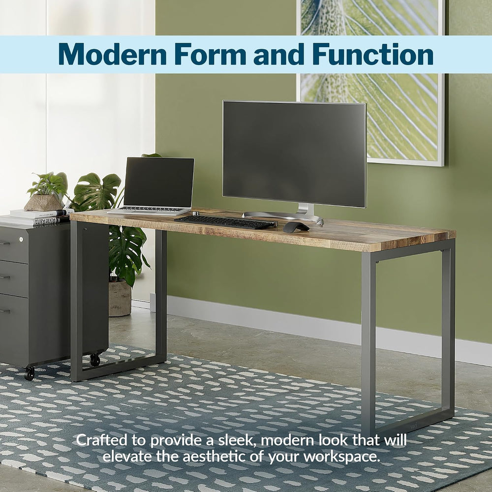 Vari Table for Home Office – 60x24 – Reclaimed Wood/Slate