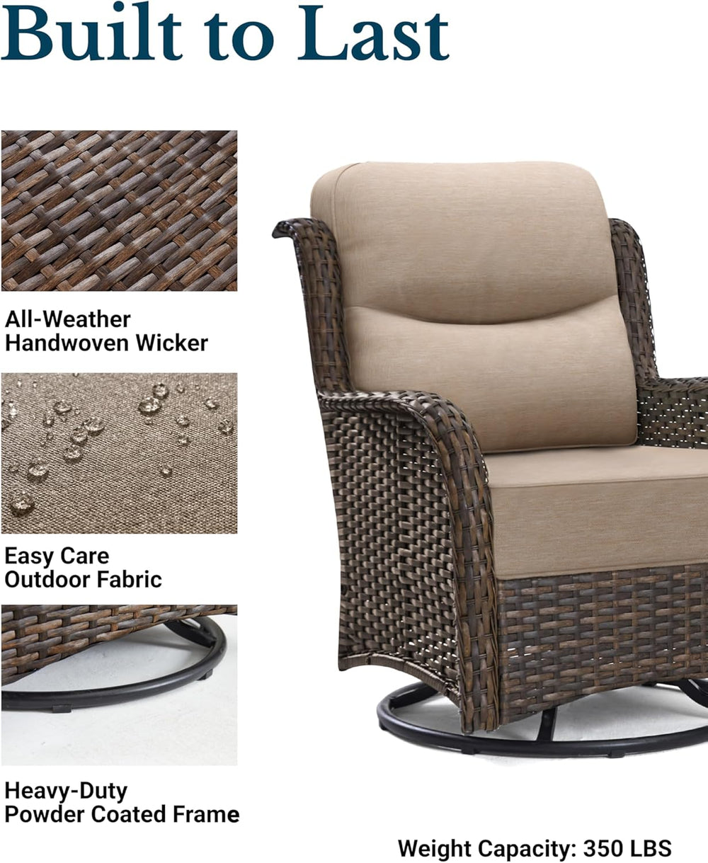 HILLGA Luxury Outdoor Patio Furniture Set with 6-Inch Thick Cushions