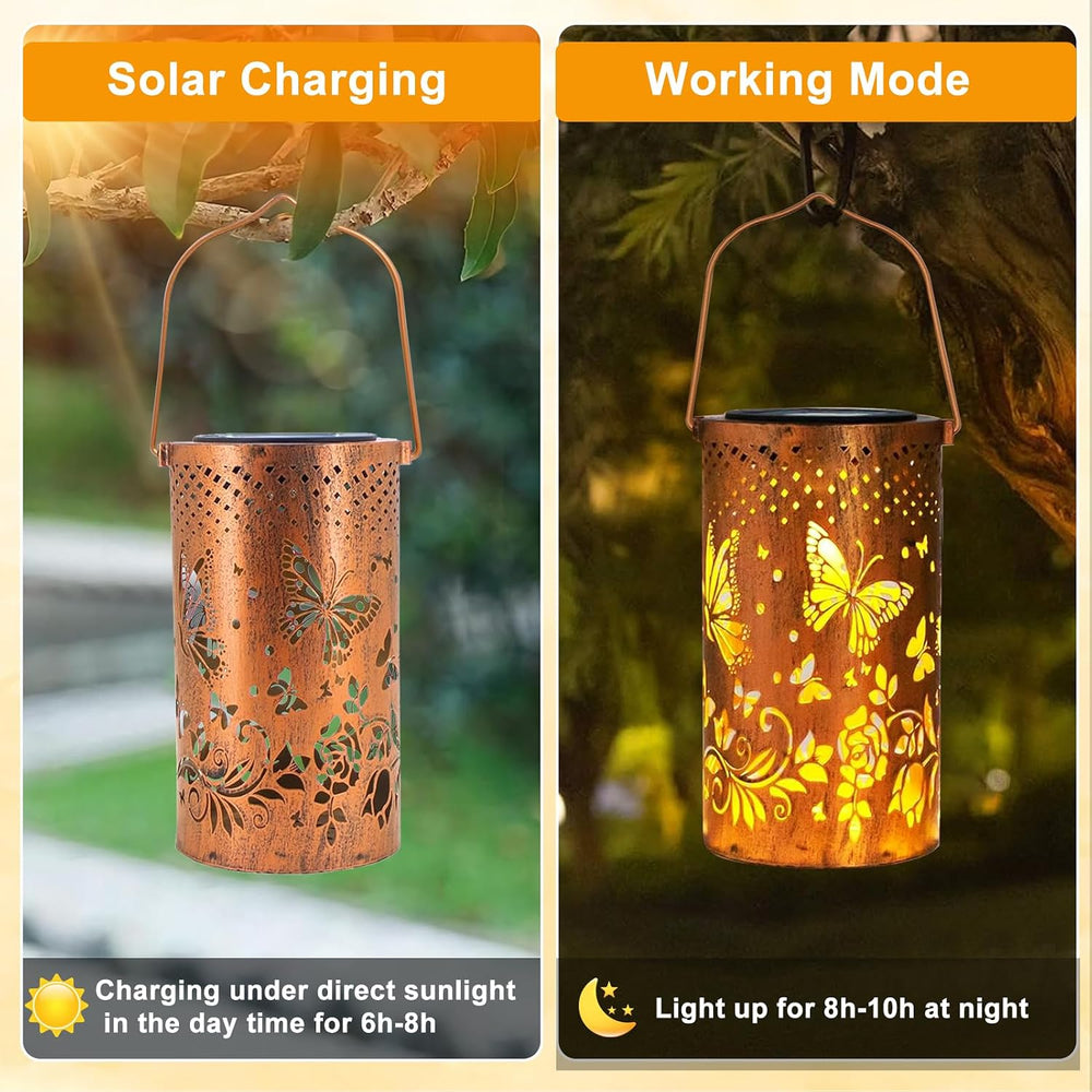 BSGlobal Butterfly Solar Lanterns Outdoor Waterproof Hanging Lights