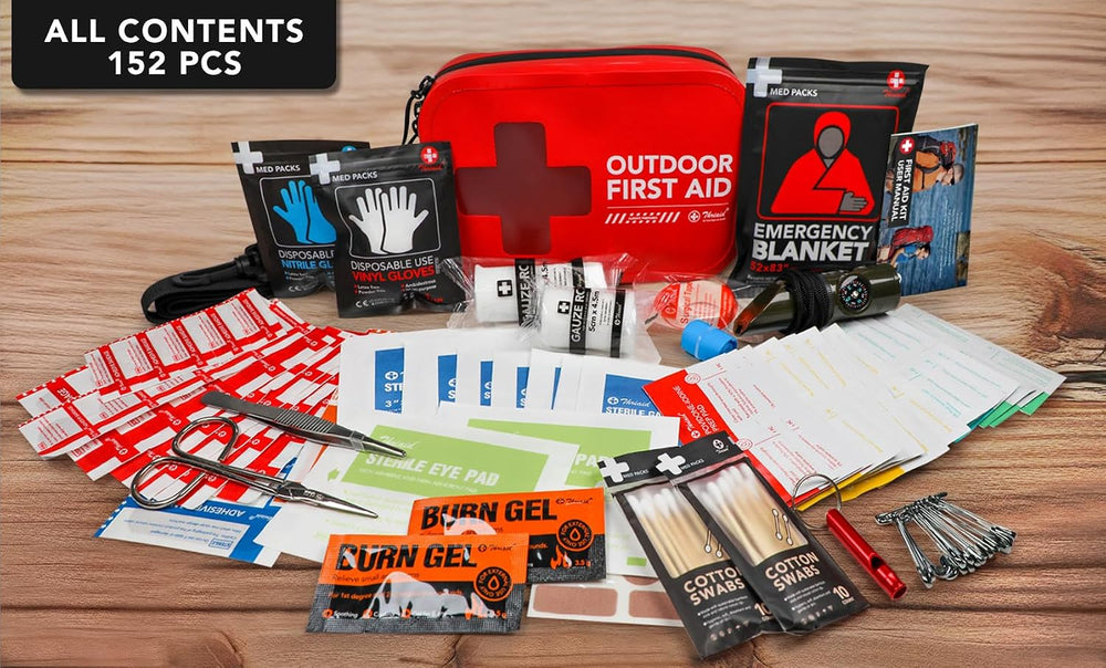 152 PCS Waterproof First Aid Kit, Portable Small Boat Dry Bag Bug Out Bags, E...