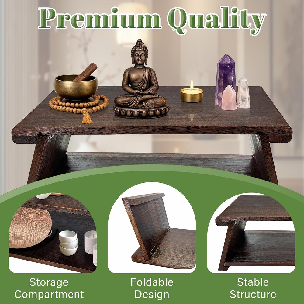 Japanese Low Floor Table Folding Coffee Tables,23''x13.5'' Pa...