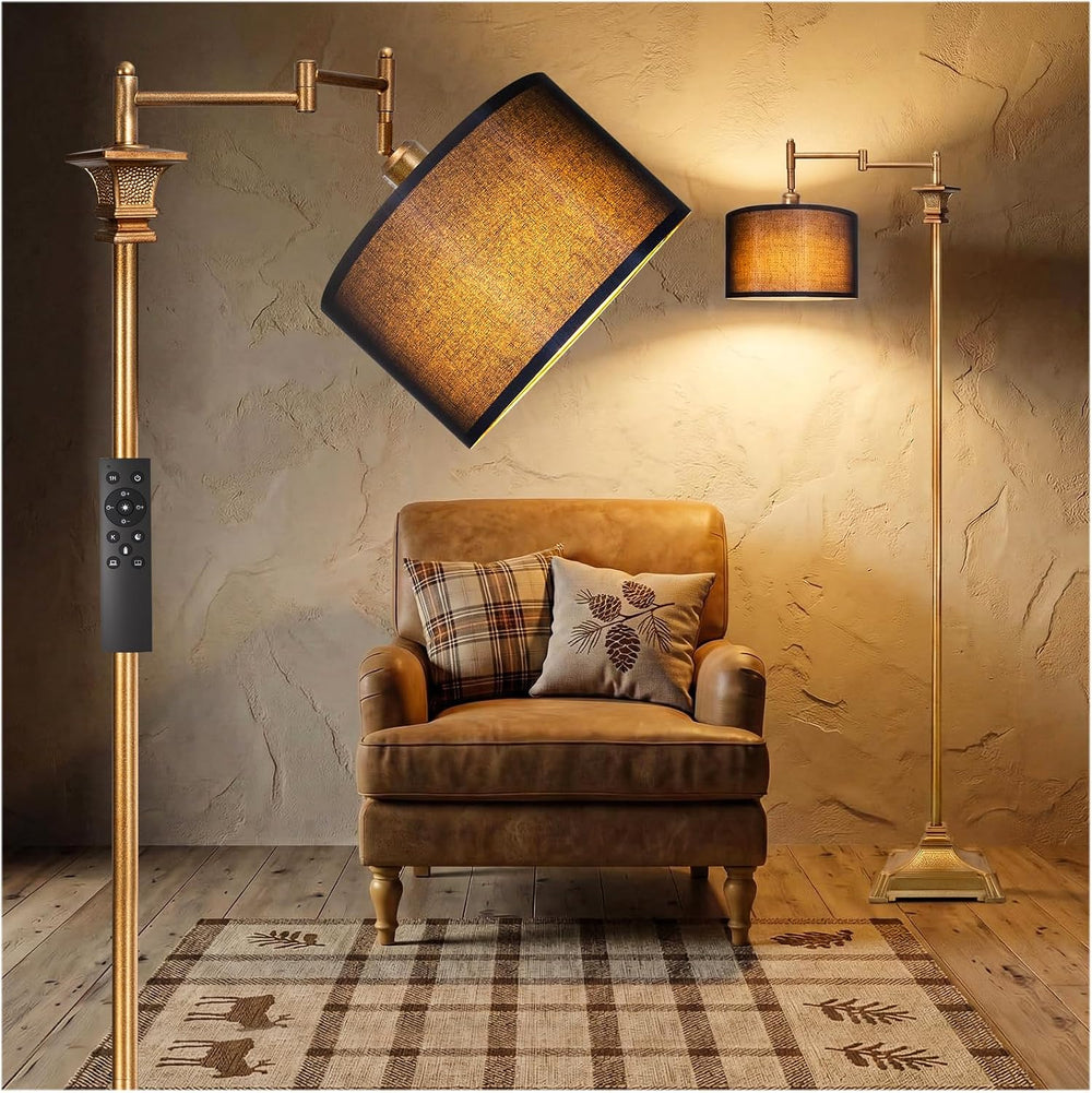 Scenekoy 68” Floor Lamp with Remote for Living Room Bedroom, Antique Gold