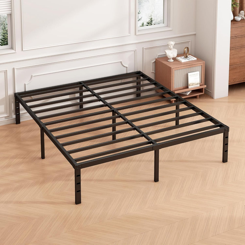 Hafenpo 18 Inch Queen Bed Frame, Under Bed Storage, Black