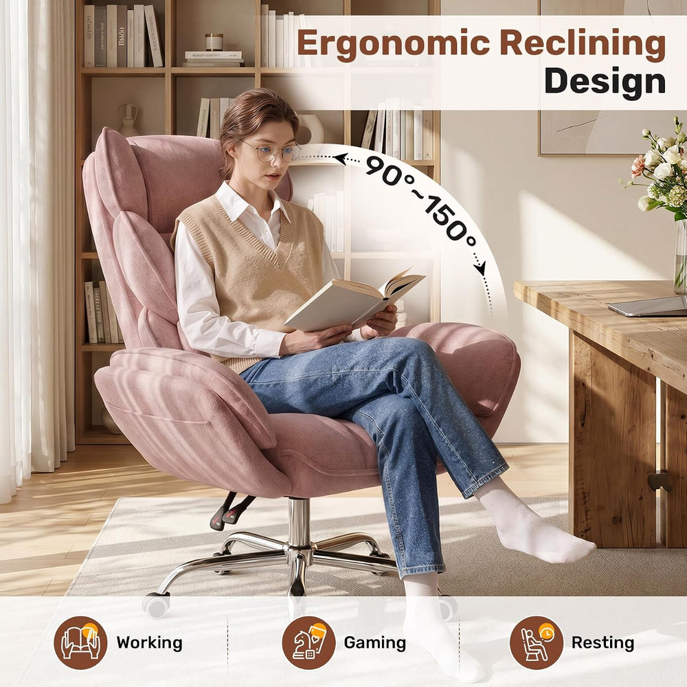 Big and Tall Office Chair, Flip Armrests with Side Pockets, Comfy Criss Cross...