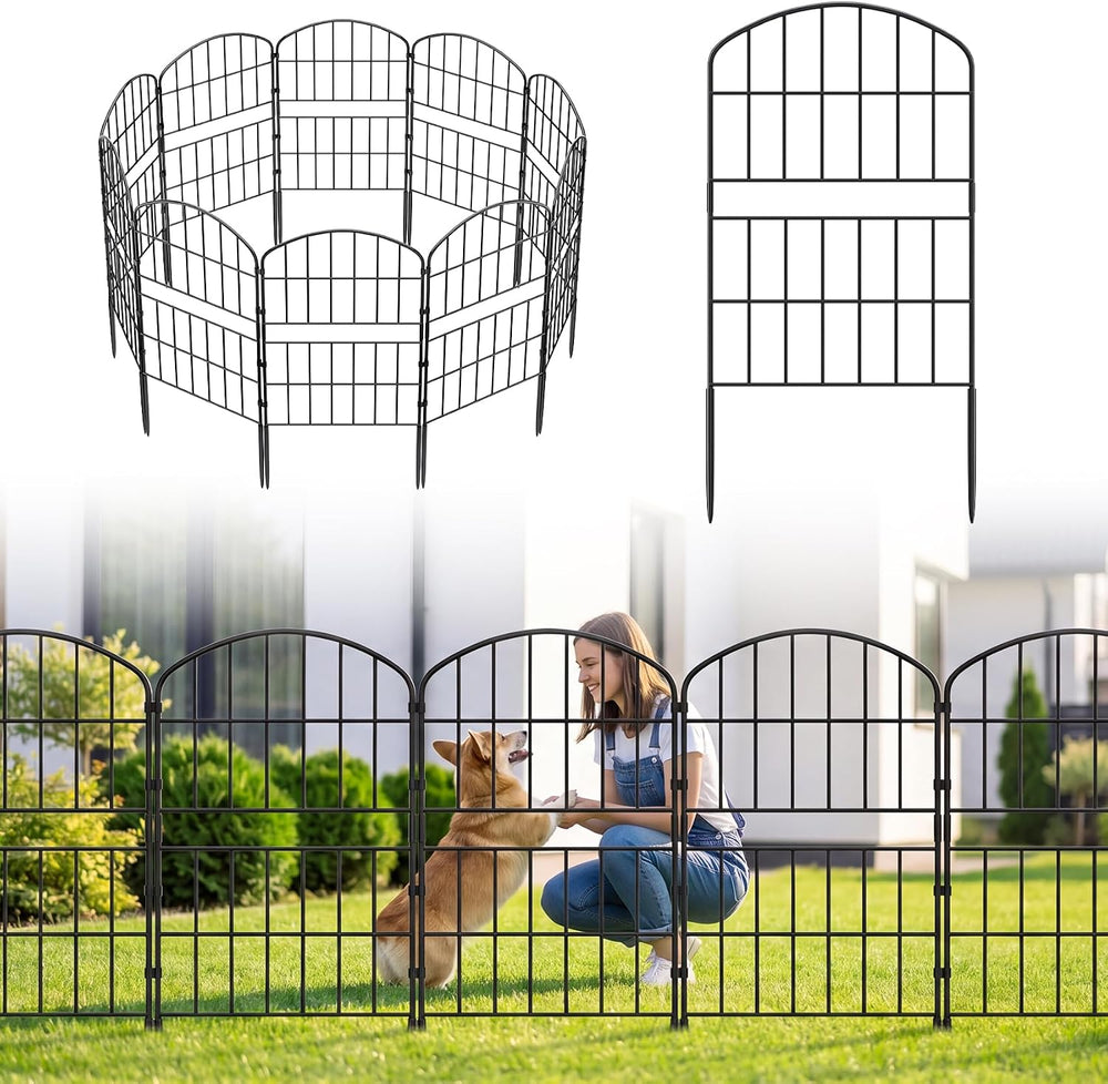 KIMAZO 32.5in (H) x 10ft (L) Tall Decorative Garden Fence - 7 Pack Garden Fen...