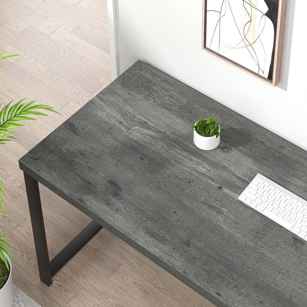 EXCEFUR Industrial Computer Desk, Home Office Desk with Storage Shelves, Wood...