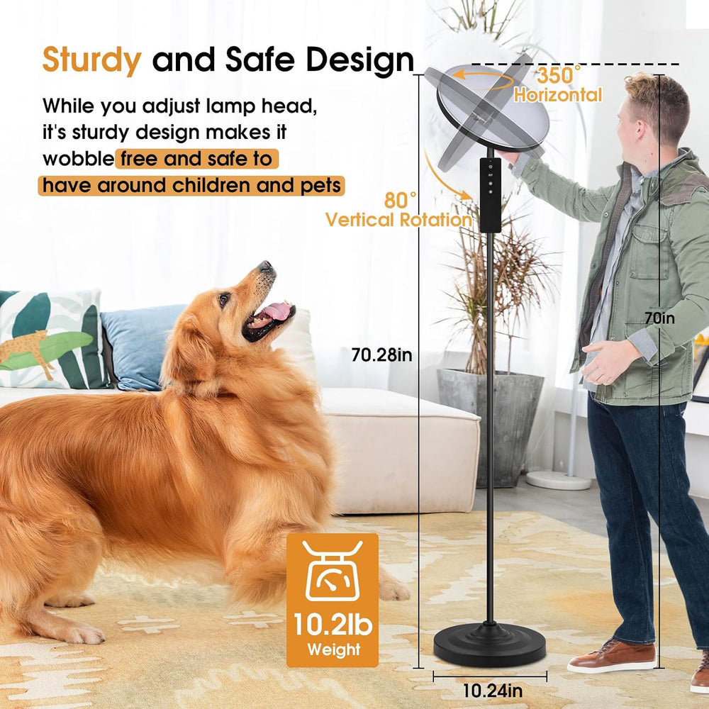 LED Torchiere Floor Lamp with Remote Control, Standing Lamp for Living Room