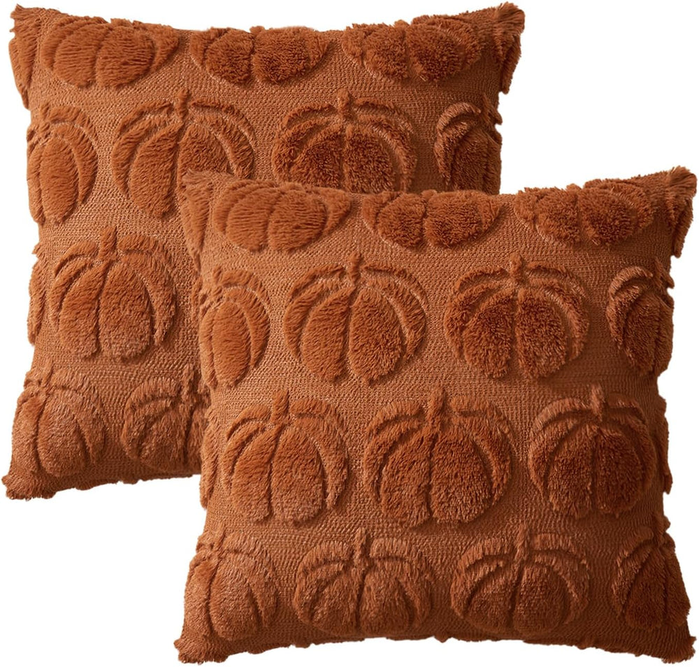 MIULEE Fall Pillow Covers Pumpkin Fall Decor 24x24 Dark Rust