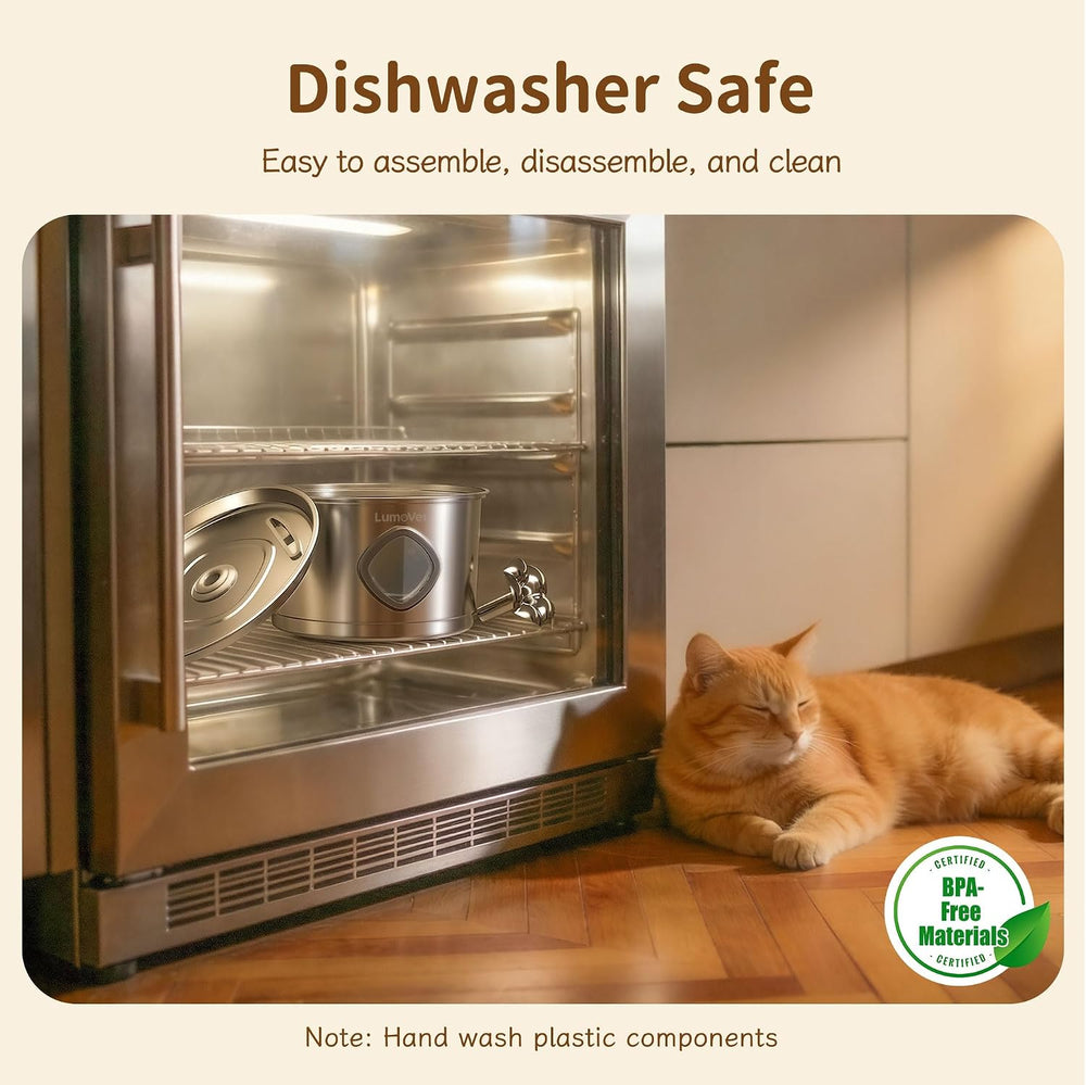 Cat Water Fountain Stainless Steel, 2.8L Quiet Dog Water Fountain
