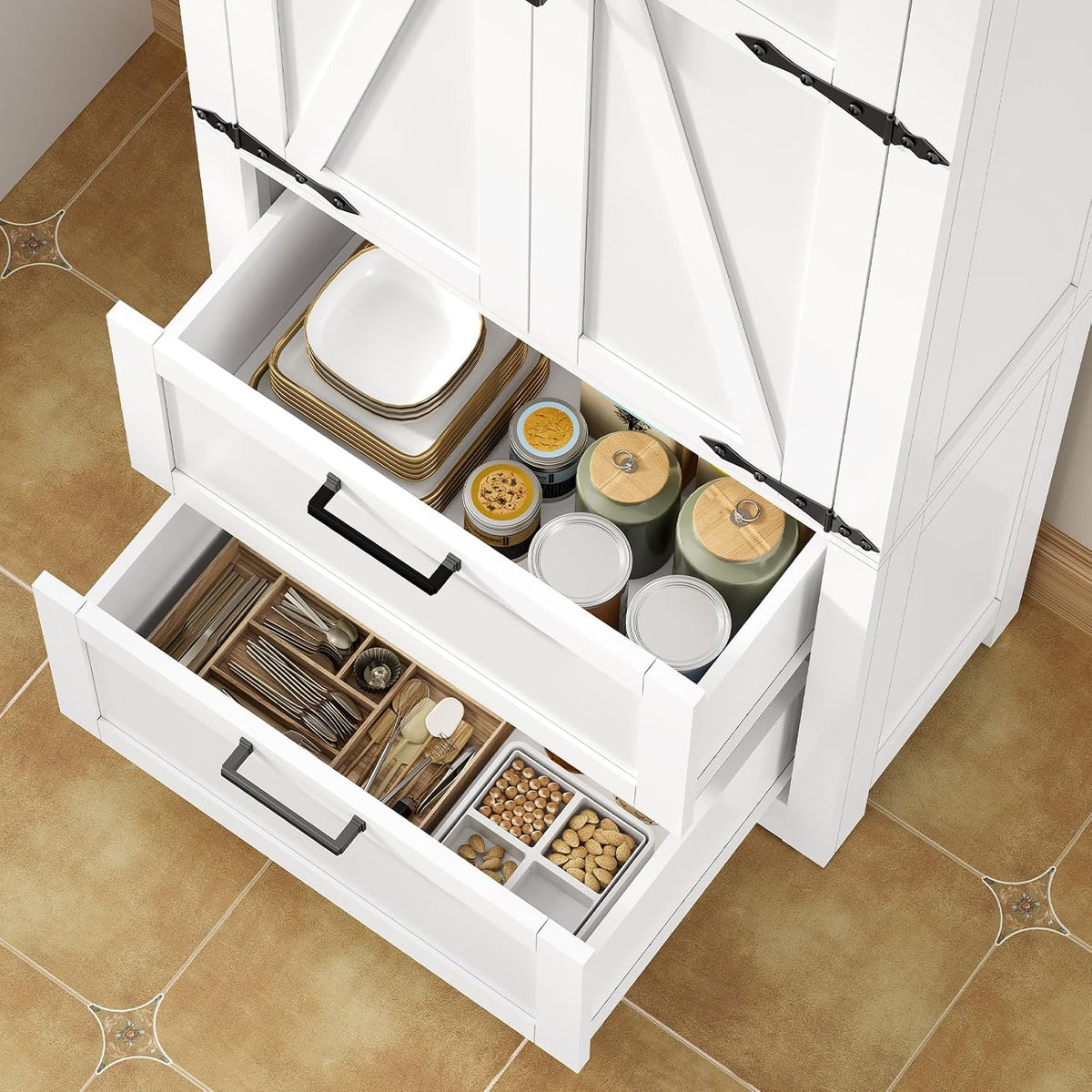 TEENFON Storage Cabinet with Doors & Adjustable Shelf