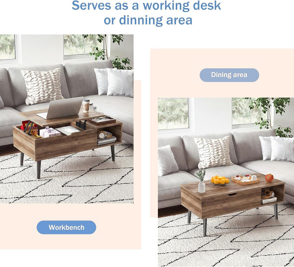 DUMOS Coffee Tables with Storage, Lifting Top for Living Room