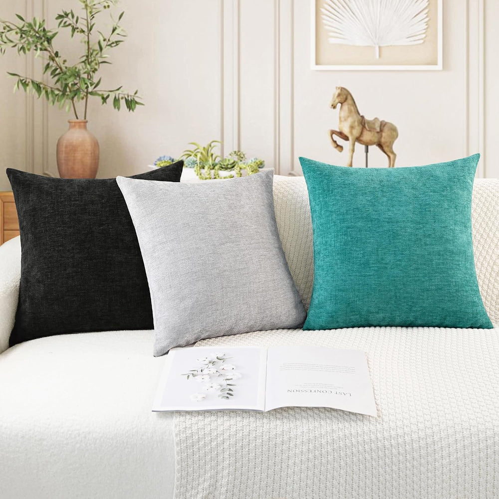 CaliTime Decorative Throw Pillow Covers 18 X 18 Inches Moonbeam Gray