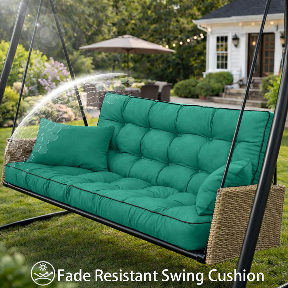 Porch Swing Cushions, Waterproof & Fade Resistant Outdoor Swing Cushion 7...