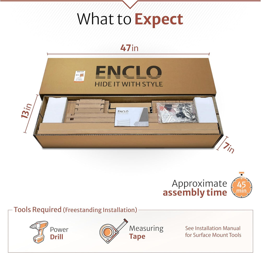 Enclo 4ftH Florence Privacy Screen w/Planter Box, Freestanding Cedar Vinyl