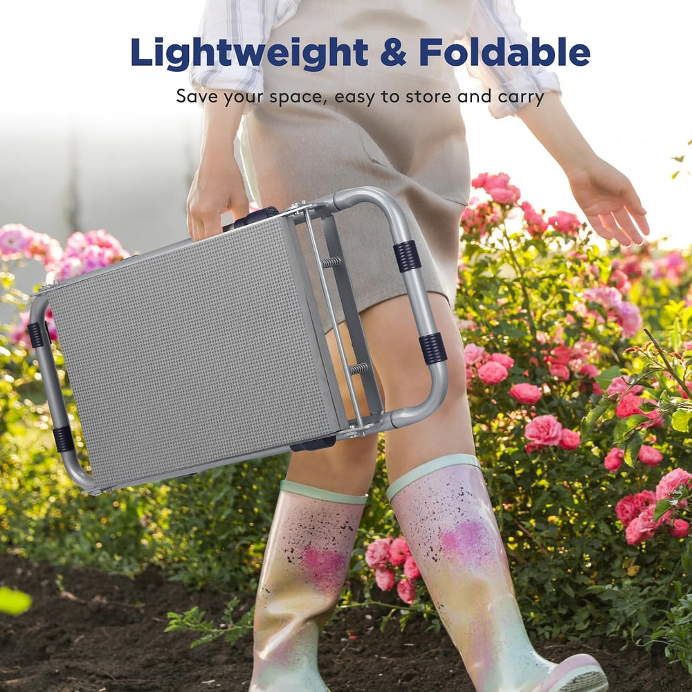 Tovve Foldable Garden Kneeler and Seat, Heavy Duty Garden Stool with 10"...