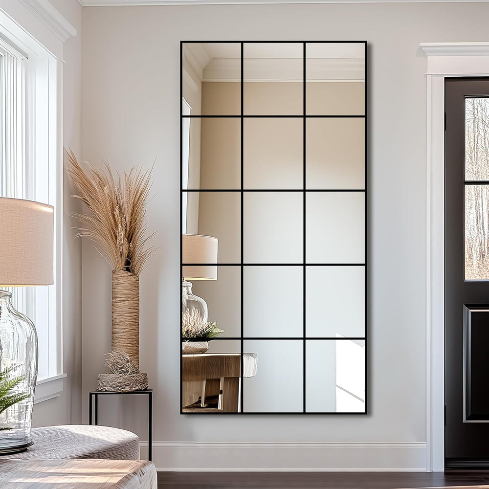 Delma Window Pane Full Length Mirror, 32"x64" Large Window Mirror, ...
