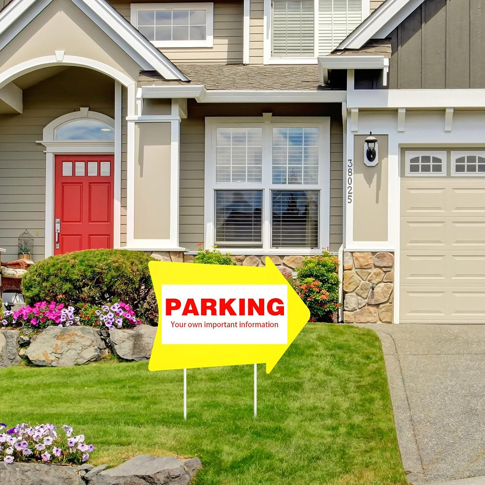 Barydat 12 Pcs Arrow Signs with Stakes Blank Yard, 17 x 12 Inches, Yellow