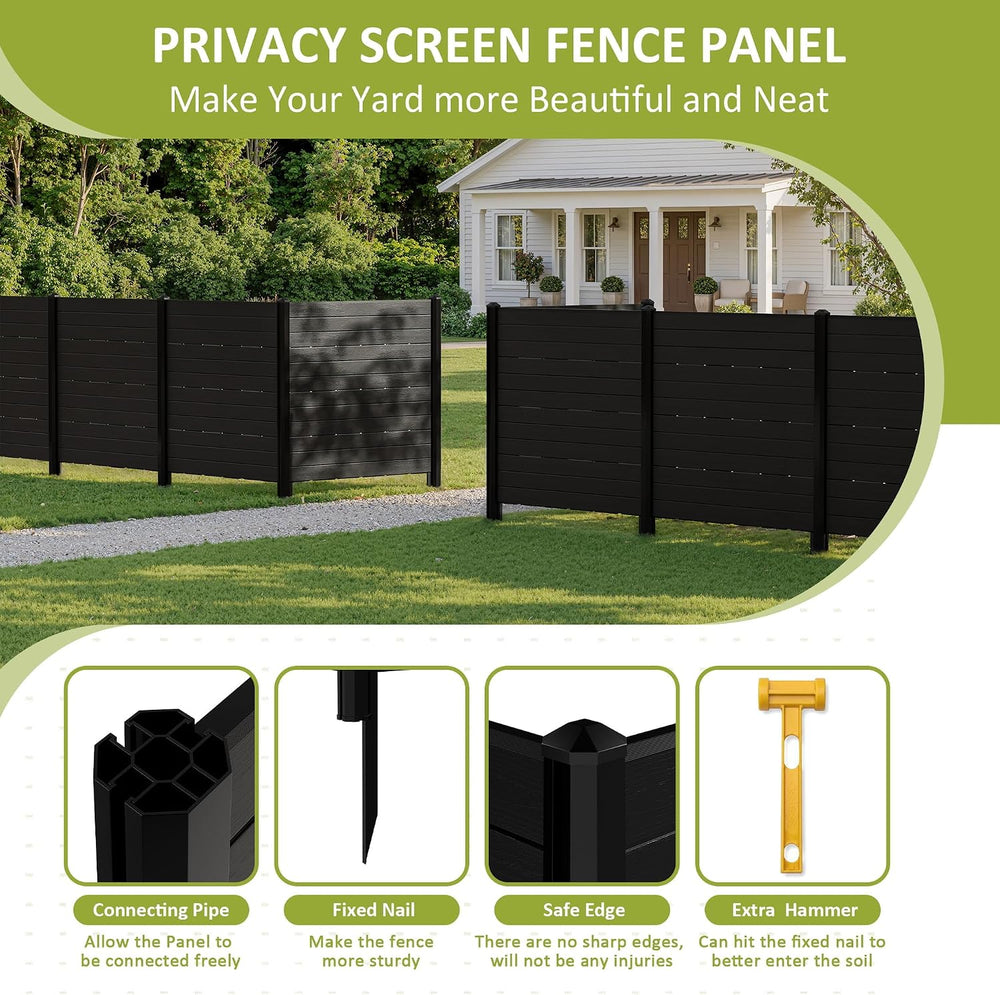 48''W x 45.4''H Outdoor Privacy Screen with 4 Panels, PVC Air...