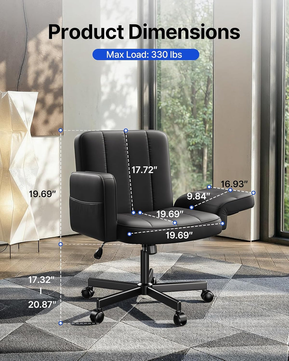 HUANUO Criss Cross Chair with Adjustable Armrests