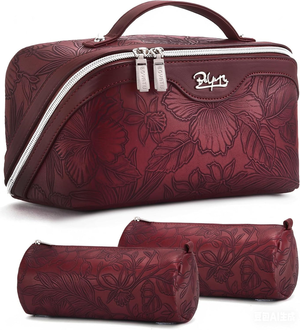 BOYATU Travel Makeup Bags Cosmetic Organizer Bag: 3-Set Make up Bag
