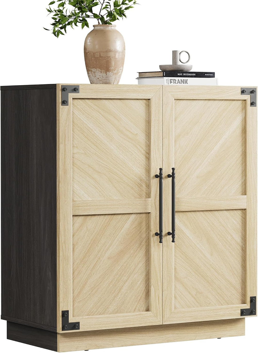 SICOTAS Modern Industrial Sideboard Buffet Cabinet with 2 Doors, Credenza