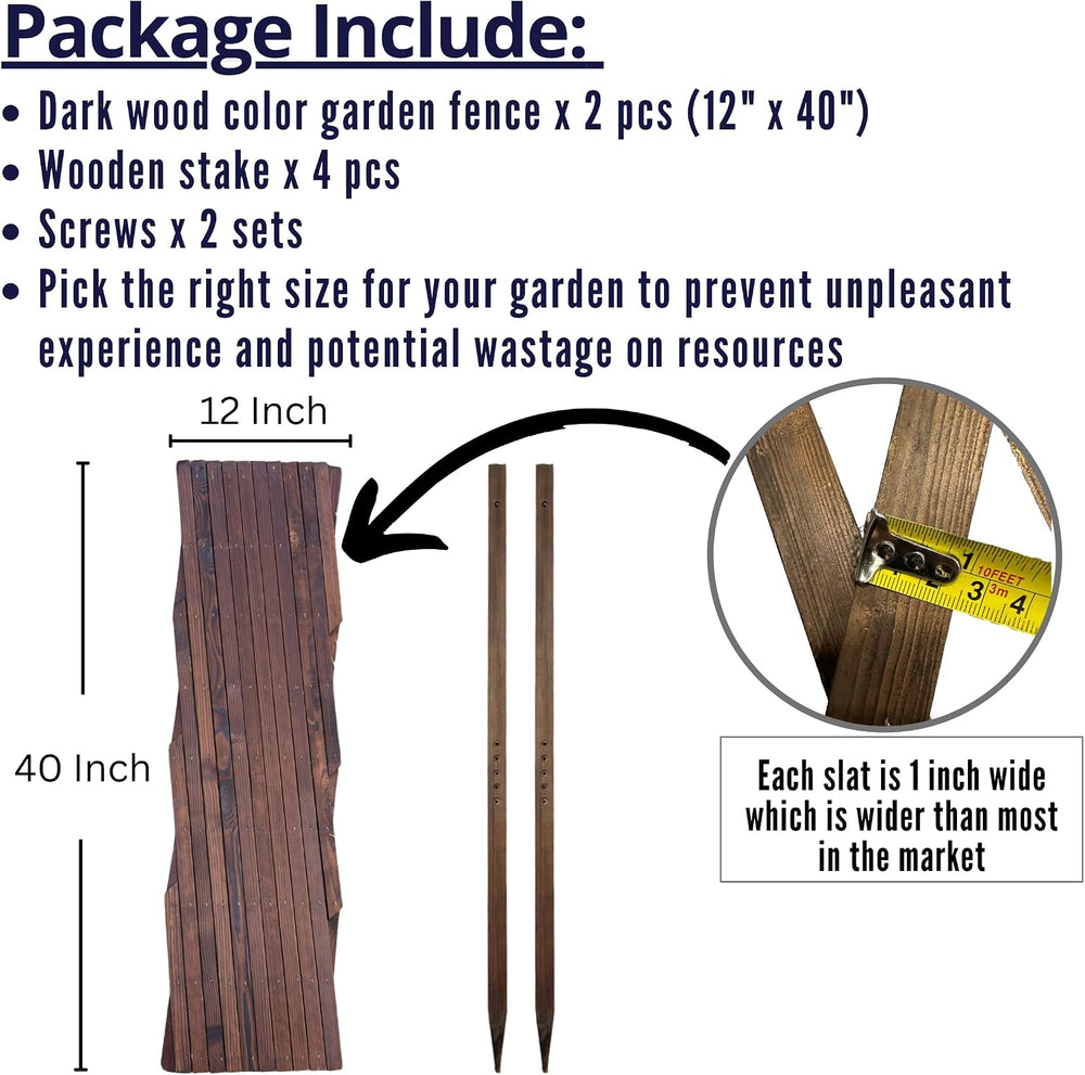ShopLaLa Wooden Garden Fence (2 Pack, 12ft Total) Decorative Lattice Panels