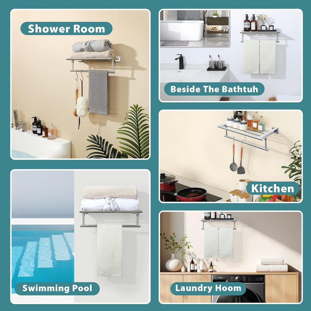 Alise 16 Inch Towel Racks for Bathroom Wall Mounted,Brushed Nickel