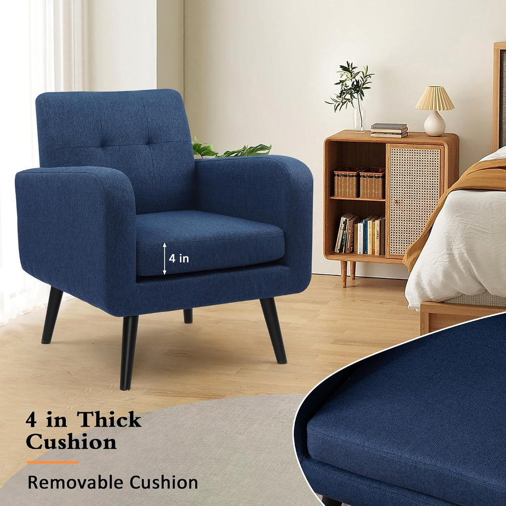 LSSPAID Modern Accent Chairs, Upholstered Fabric Cozy Armchairs, Living Room ...
