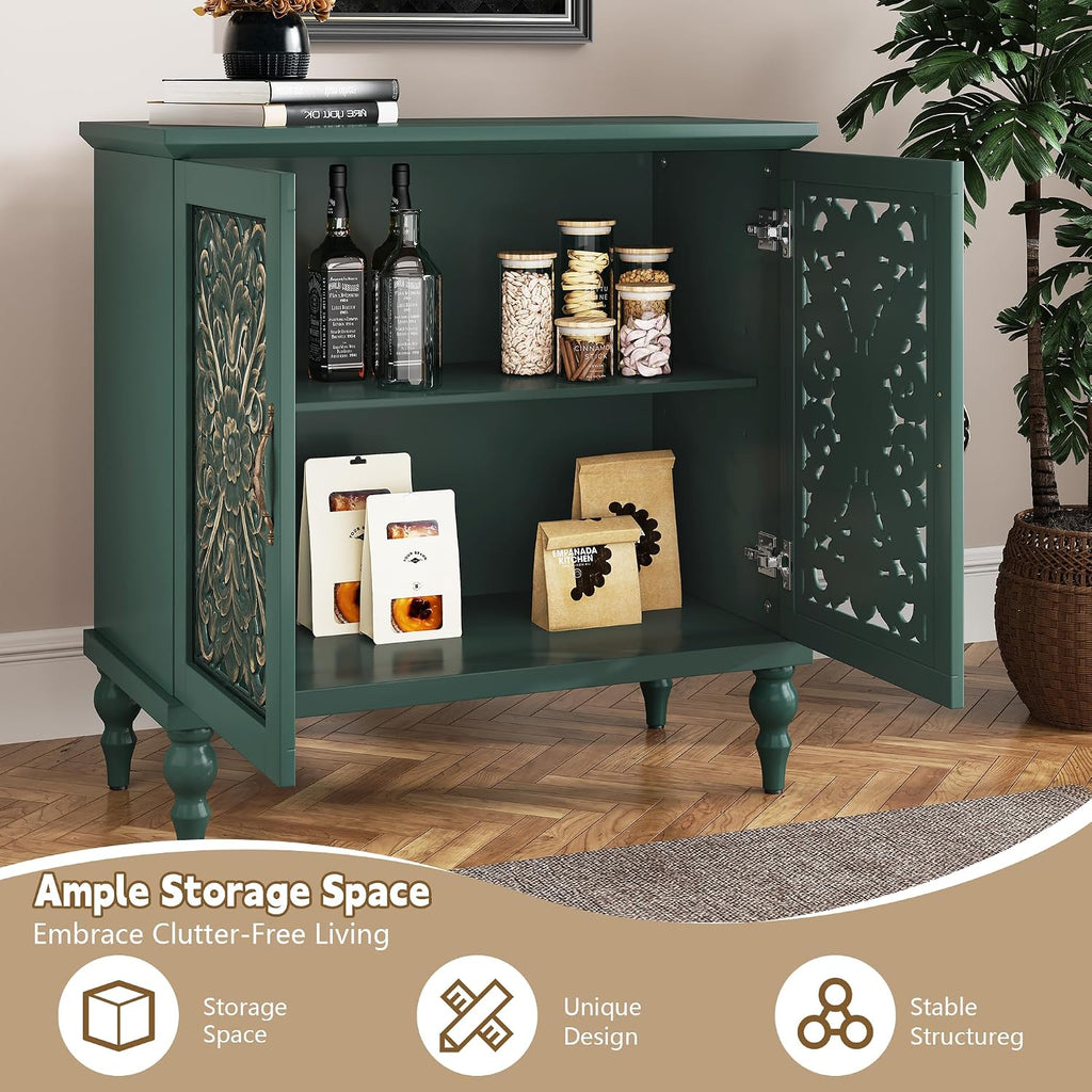 ARTPOWER Vintage Accent Cabinet with 2 Doors, Credenza for Living Room