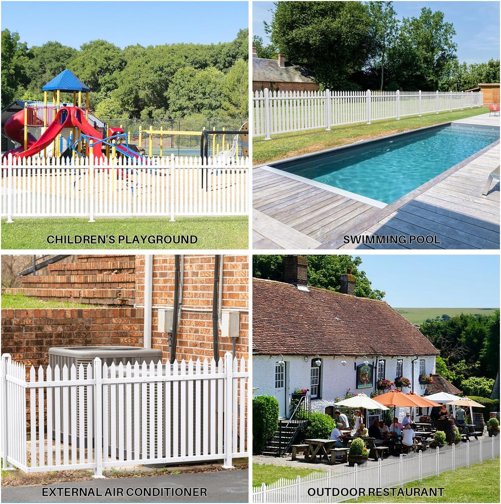 Patio Vinyl Picket Fence Panels 30/ High x 84/ Wide White PVC Decorative for ...