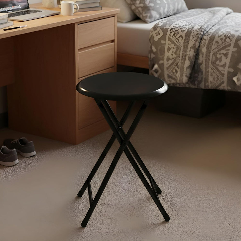 Folding Stool - Portable Backless 18-Inch Stool with 225lb Capacity, Single