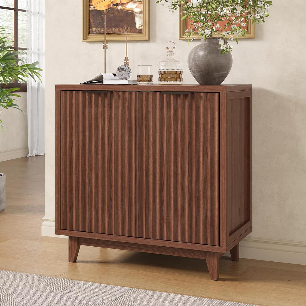 Befrases Buffet Cabinet with Storage Fluted Sideboard Accent Modern Credenza ...