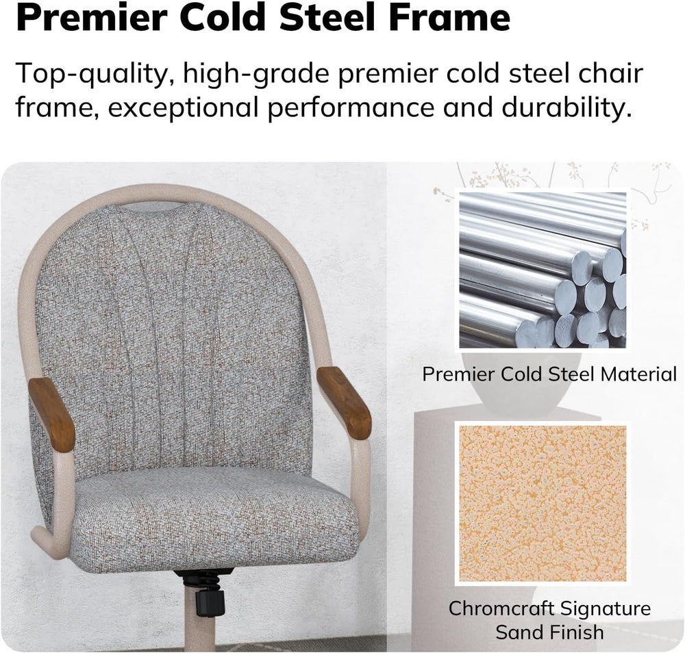 Chromcraft Bailey 4pc Swivel Kitchen Dining Chair - Light Sand-Chestnut