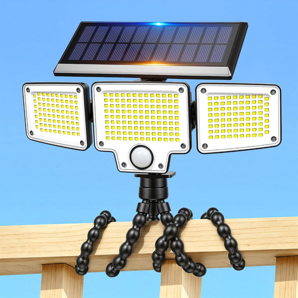 Solar Flood Lights with Motion Sensor,3000LM Octopus Tripod USB-C Remote