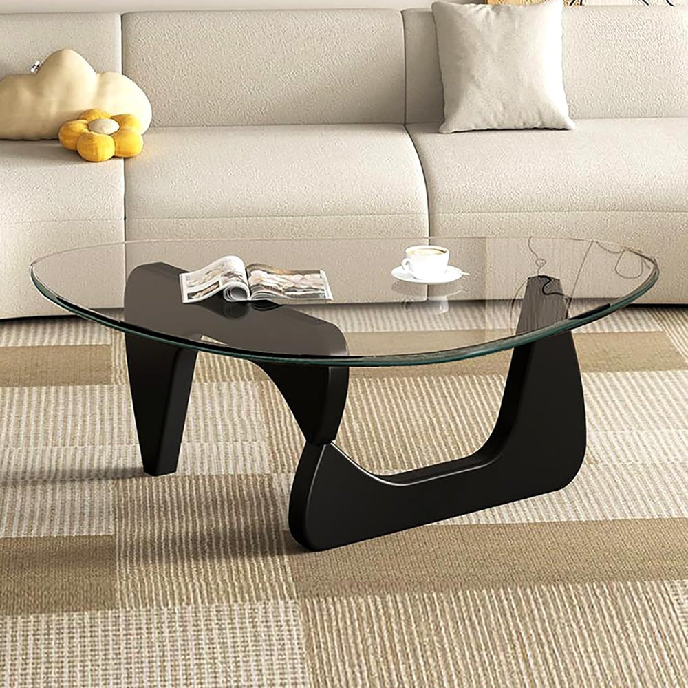 Modern Glass Coffee Table for Living Room, Mid Century Coffee Table, Small Co...