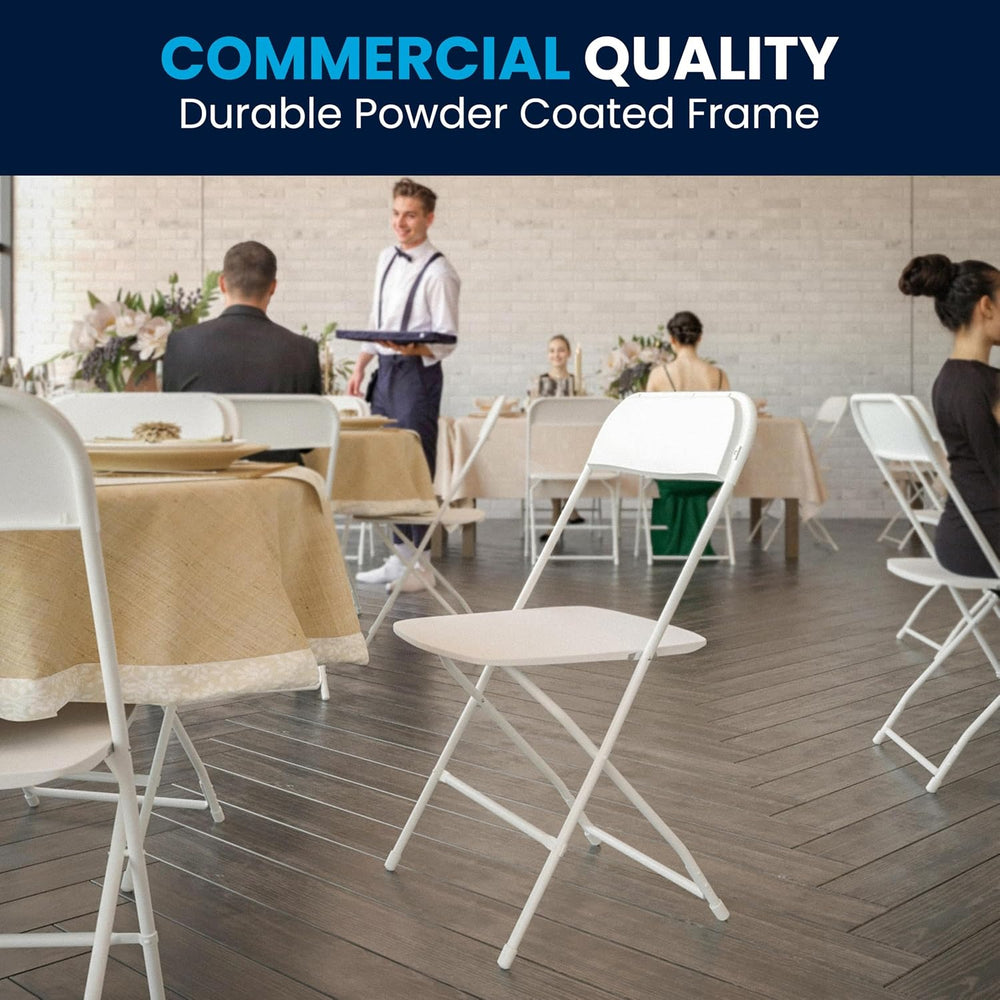Flash Furniture Hercules Series Plastic Folding Chair - White - 4 Pack 650LB ...