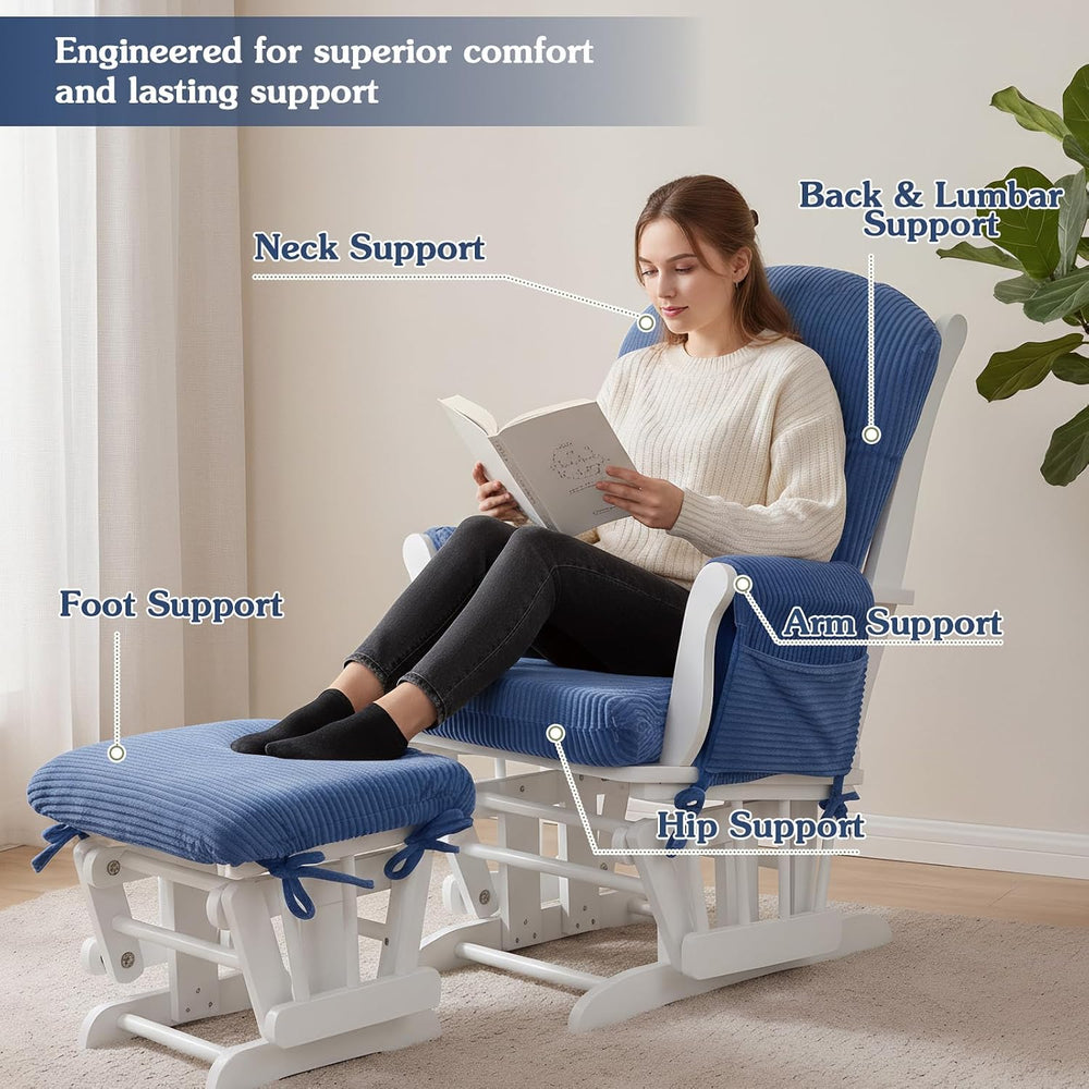 ANMINY 5PCS Glider Rocker Replacement Cushions, 29.5"H Back 3.9"Thi...