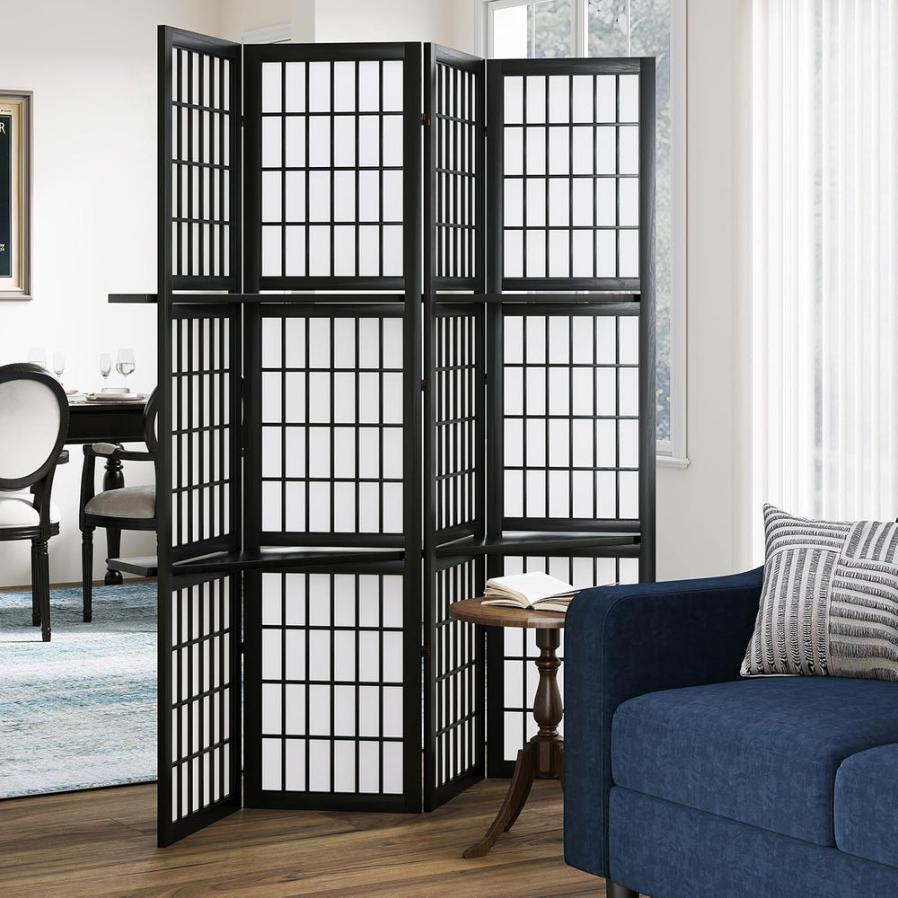 5.6FT Room Divider and Folding Portable Partition Screen, Chinese Japanese Sh...
