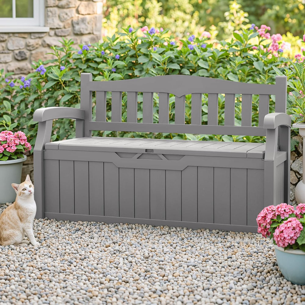 Homall 75 Gallon Outdoor Storage Benches Lockable Deck Box Waterproof
