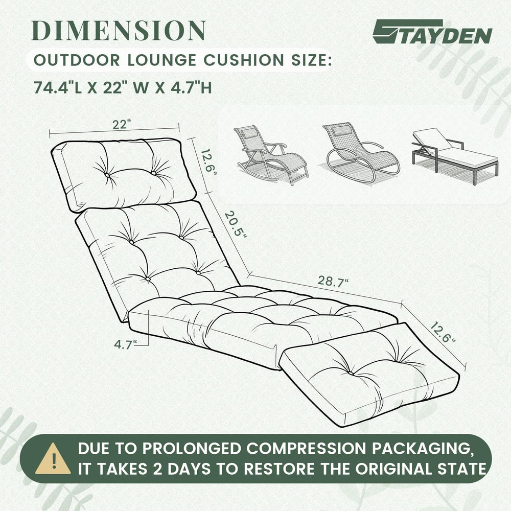 Outdoor Lounge Chair Cushions, Chaise Lounge Chair Cushions Replacement for P...