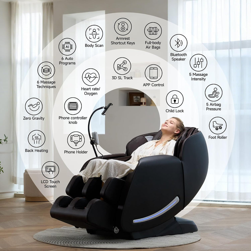 Real Relax 2026 3D Massage Chair Full Body with Unique Phone Controller