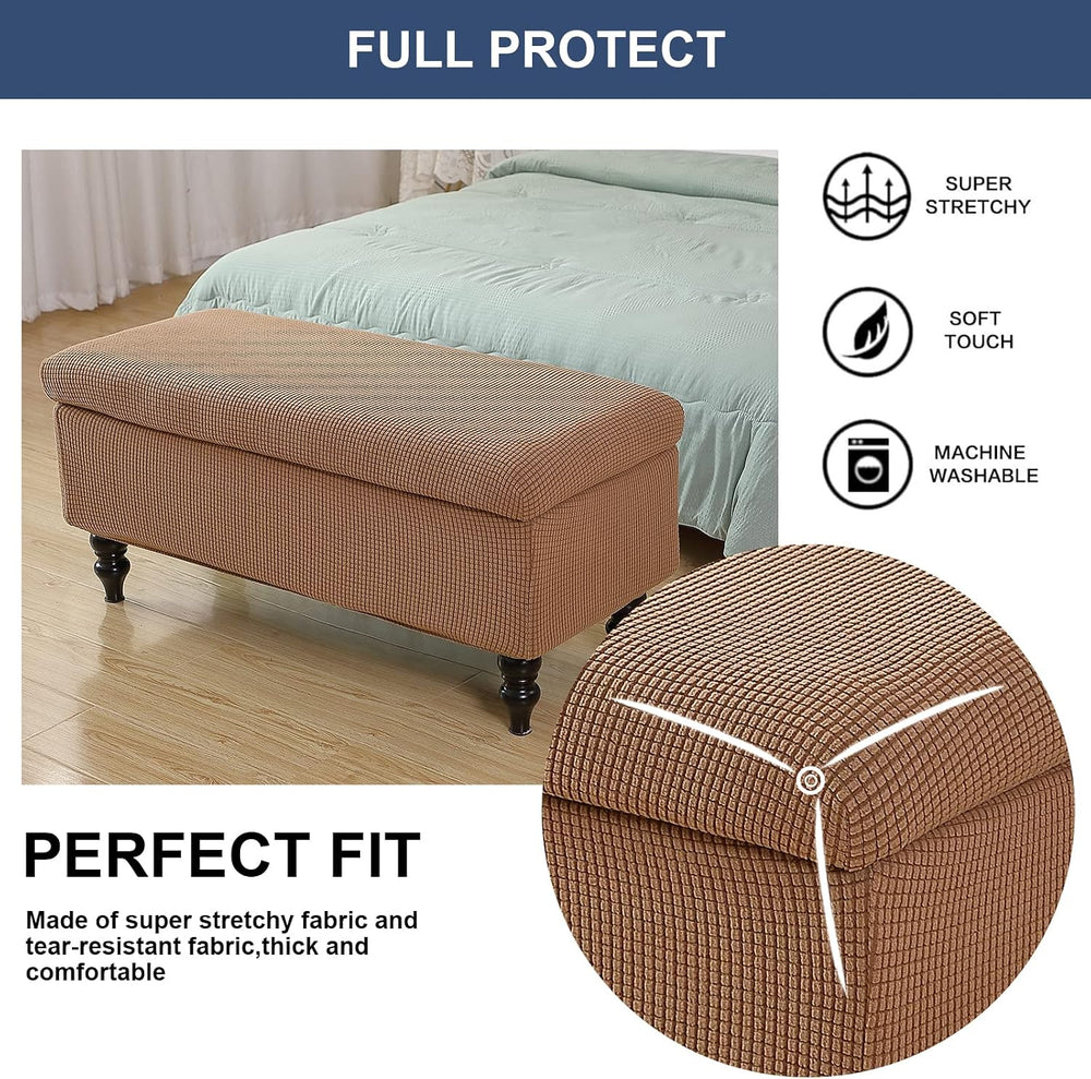 FUANGUI Ottoman Cover Slipcovers Rectangular Folding Stretch